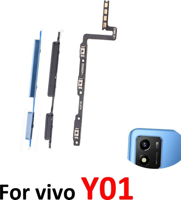 Vivo Y01 Y01A V2166 Ersatz Gehäuse mit Power-Lautstärketasten und internem Flexkabel in Schwarz oder Blau - Bild 1