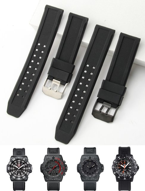 Luminox Uhrenarmband, Silikon, 23 mm, Schwarz, Unisex - Bild 1