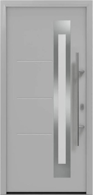 EcoStar Haustür Isopro IP 780S in Weißaluminium mit Glaseinsatz, B: 110 cm, H: 210 cm, DIN Rechtsausführung - Bild 1