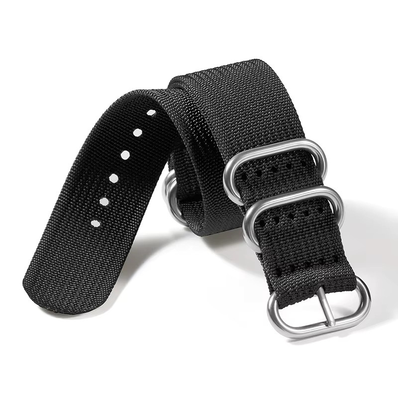 crazyband Uhrenarmband Nylon, Textil/NATO, Armeegrün, Schwarz - Bild 4