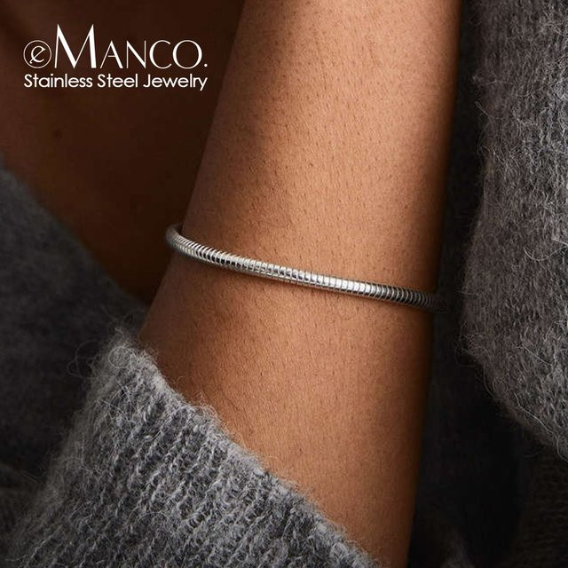 EMANCO Schlangenketten-Armband, Edelstahl, Silber, Unisex - Bild 1
