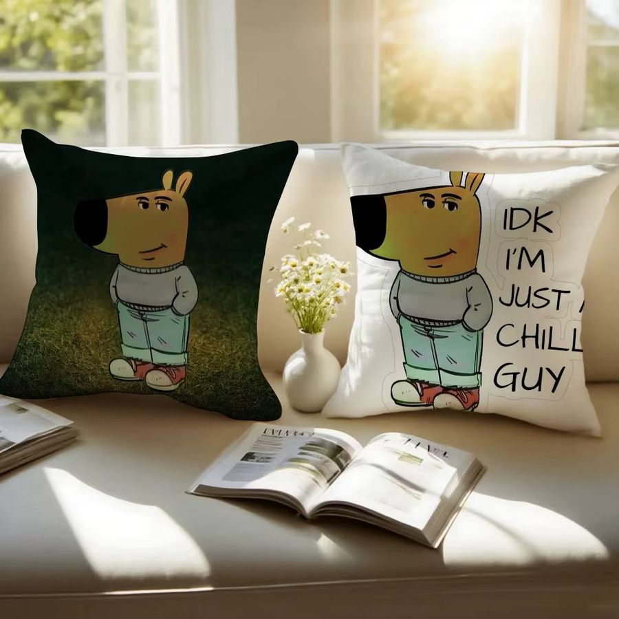 C-Chill Guy Kissenbezug aus seidigem Kurzplüsch mit Anti-Dustmite-Schutz und unsichtbarem Reißverschluss - Bild 2