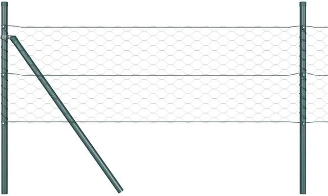 vidaXL Zaunpfosten aus Stahl und PVC in Grün, Höhe: 1,4 m, Breite: 50 mm - Bild 1