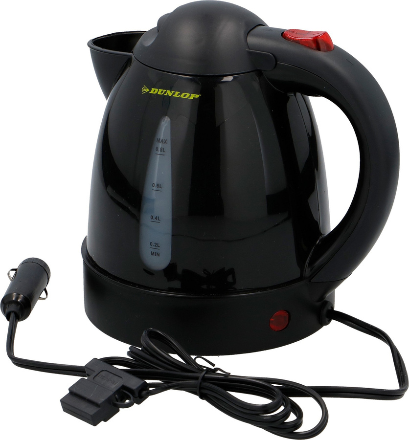Dunlop Elektrischer Reisewasserkocher für Auto und LKW, 12 Volt, Schwarz, 0,8 l - Bild 1