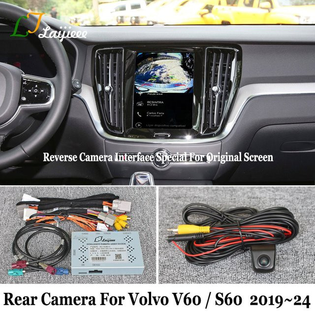 LJLAIJIEEE Rückfahrkamera mit HD-Nachtsicht und Video-Schnittstellen-Kit für Volvo V60 S60 2019-2024 in Schwarz - Bild 1