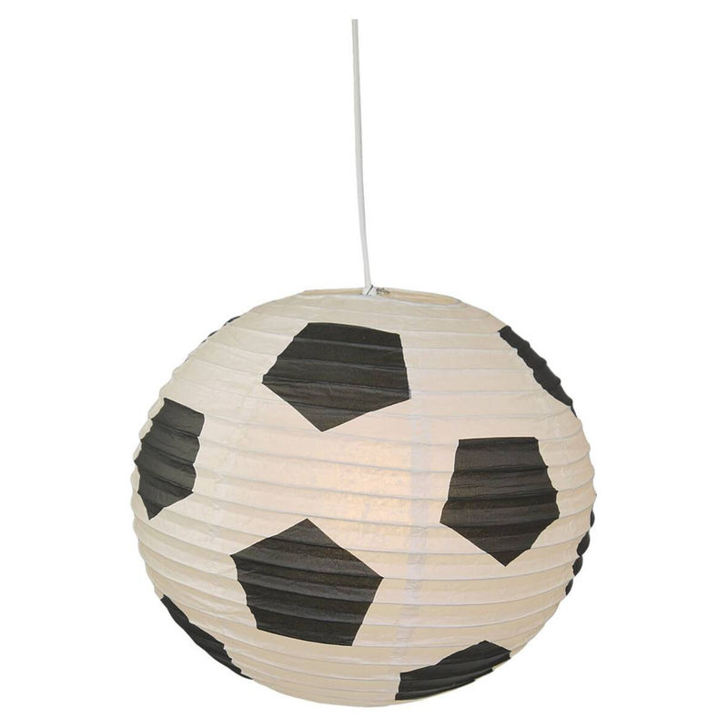 Niermann Pendelleuchte Fußball in Weiß und Schwarz aus Papier mit Durchmesser: 40 cm - Bild 2