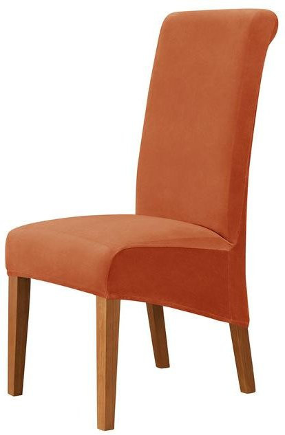 Stuhlbezug mit hoher Rückenlehne in XL-Größe aus Samtstoff in Silberfuchs, elastische Stretch-Stuhlhussen für Esszimmer und Bankette - Bild 1