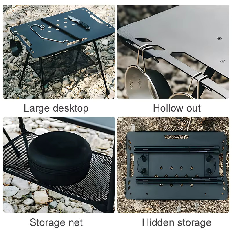 WESTTUNE Outdoor IGT Taktischer Tisch aus Aluminiumlegierung, klappbar und multifunktional, Schwarz - Bild 5