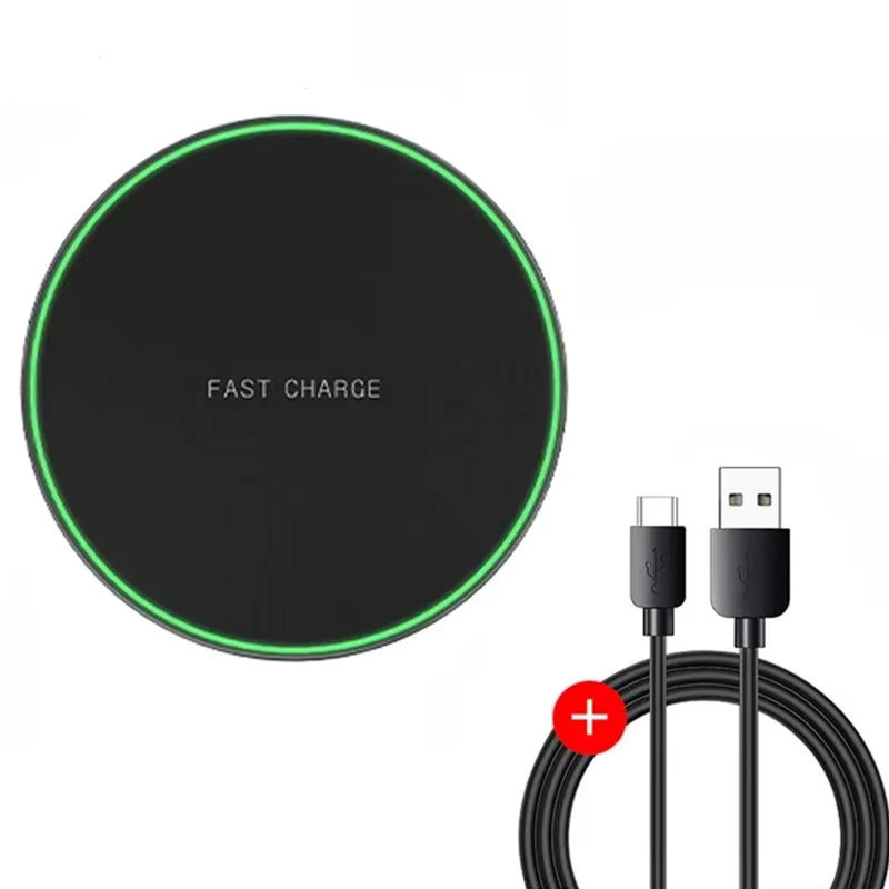 VIKEFON Kabellose Ladestation mit LED-Licht für iPhone, Samsung, Xiaomi und AirPods Pro, Schnelles kabelloses Ladegerät in Schwarz oder Weiß - Bild 6