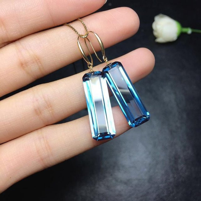YIRAN Jewelry Ohrringe, blaue Kristall-Tropfen, Damen - Bild 1