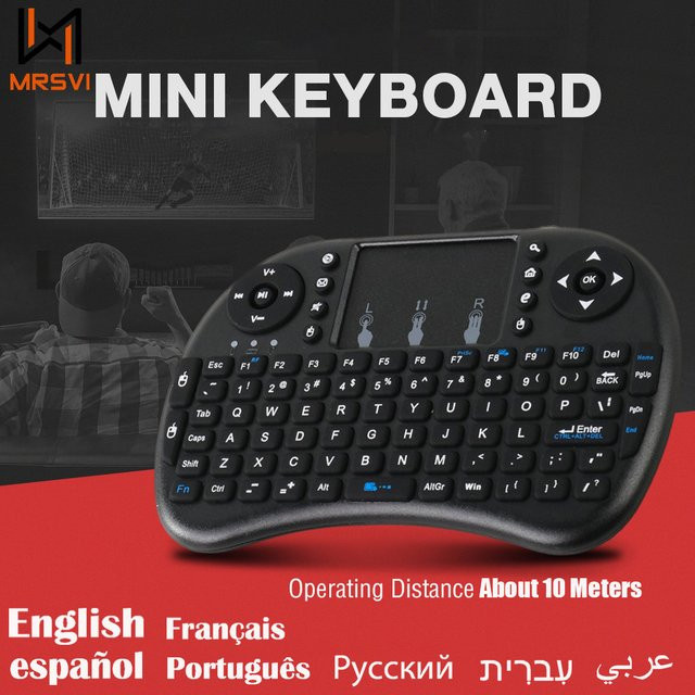 MRSVI i8 Mini Wireless Tastatur mit Touchpad und Air Mouse, 2,4G Bluetooth, Schwarz - Bild 1