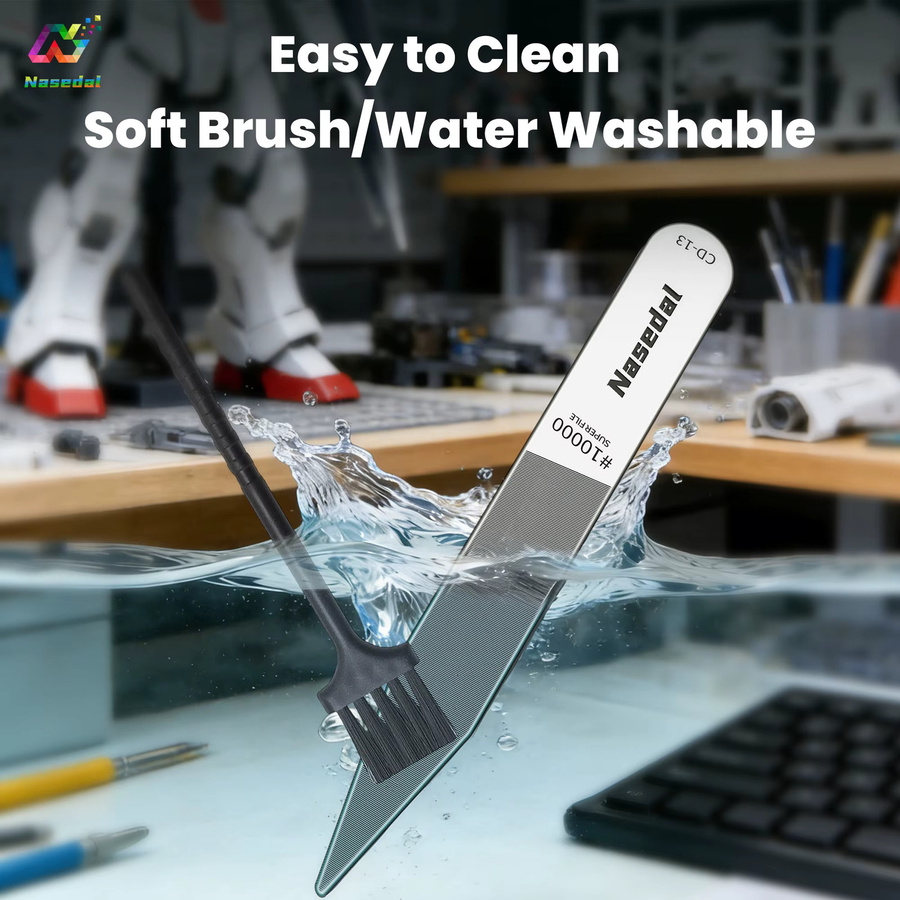 Nasedal Nano Ultrafeine Glaspolierfeile für Gunpla und Plastikmodelle, Waschbar, Transparent - Bild 2