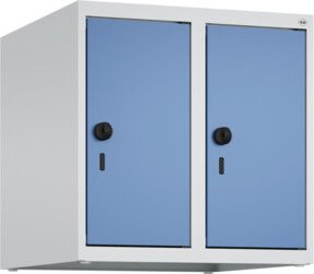 C+P Aufsatzschrank 7035/5023 mit 2 Abteilen und Sicherheits-Drehriegel, B/T/H: 50 x 50 x 50 cm, Lichtgrau/Fernblau - Bild 1