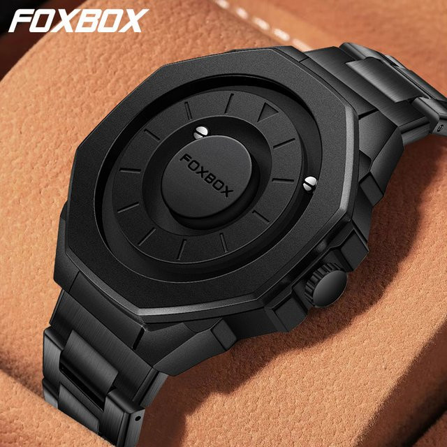 LIGE Armbanduhr Quarz, Edelstahl, Schwarz, Herren - Bild 1
