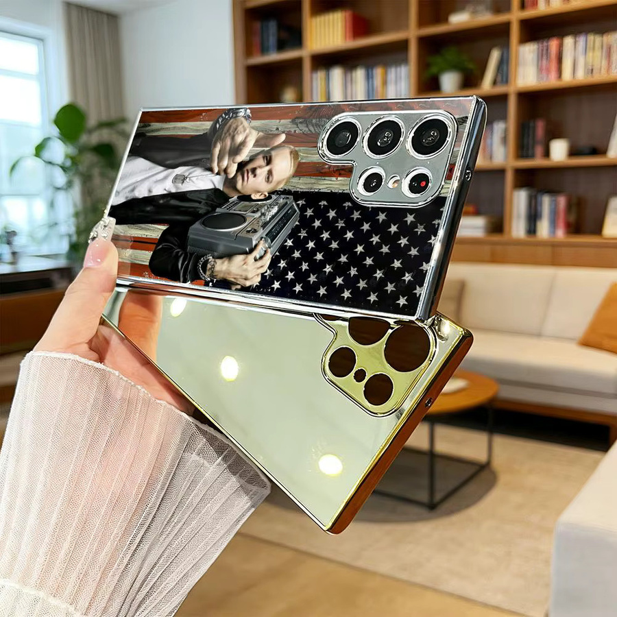 Handyhülle mit Rapper E-Minim Motiv und galvanisiertem Metallrahmen für Samsung Galaxy S25 Ultra, S24 Ultra und S23 Ultra in Multicolour - Bild 4