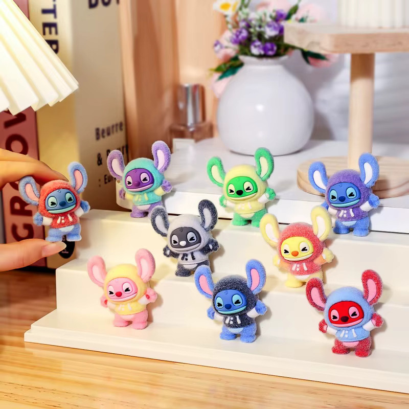 Bandai Disney Stitch Flocked Blind Box, Mini-Puppe, Einzelfigur - Bild 2
