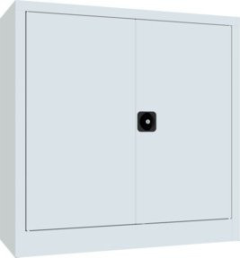 Stier Flügeltürenschrank verzinkt in Lichtgrau RAL 7035 mit 2 Böden und Schloss, B/T/H: 100 x 100 x 40 cm - Bild 1