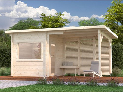 PALMAKO Saunahaus Sanna aus Fichtenholz in Braun, B/T/H: 490 x 210 x 249 cm - Bild 1