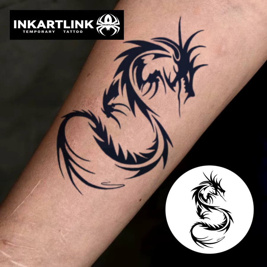 Temporäres Drachen-Tattoo, wasserfest, semi-permanent, hält bis 15 Tage - Bild 2