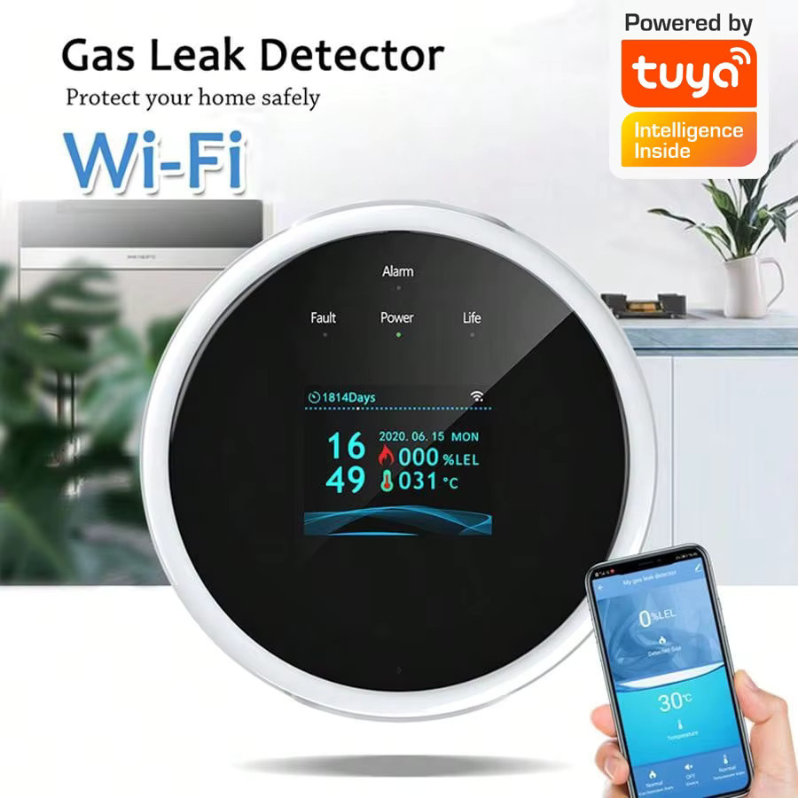 eMastiff 2,4G WiFi Gasalarm-Sensor in Weiß für brennbare Gase mit Tuya und Smart Life App Unterstützung - Bild 2