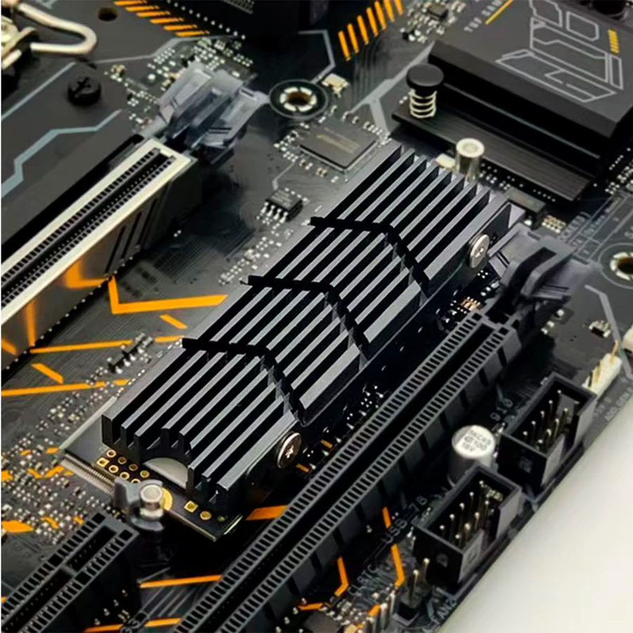AuyiHomu M.2 2280 NVMe PCIe SSD-Kühlkörper für PS5 und PC, Aluminium-Kühlradiator mit Wärmeleitpad, Schwarz - Bild 4