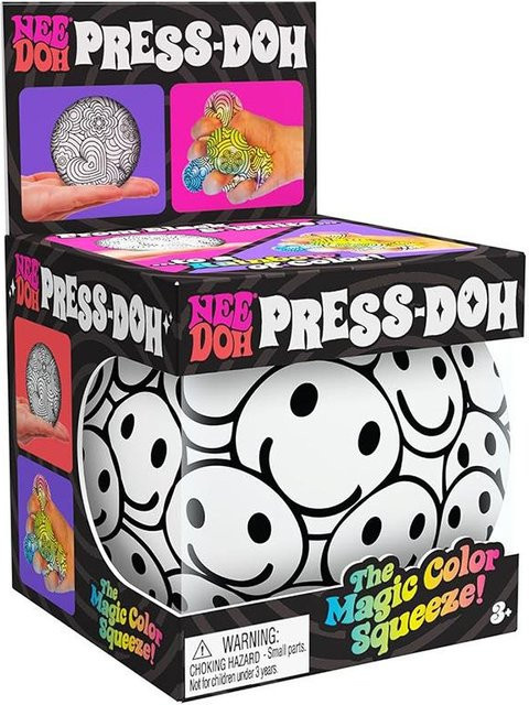 Schylling NeeDoh Press-Doh Magische Farbe Knet-Stressball Smiley-Gesicht, purple - Bild 1