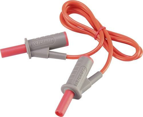 Voltcraft MSB-501 Sicherheits-Messleitung mit 4mm Lamellenstecker in Rot, Länge: 0,75 m - Bild 1