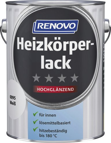RENOVO Heizkörperlack in Weiss, hochglänzend und deckend, lösemittelbasiert - Bild 1