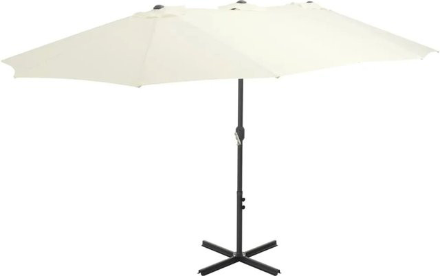 furnicato Sonnenschirm mit Aluminium-Mast in Sandweiß, B: 460 cm, T: 270 cm - Bild 1
