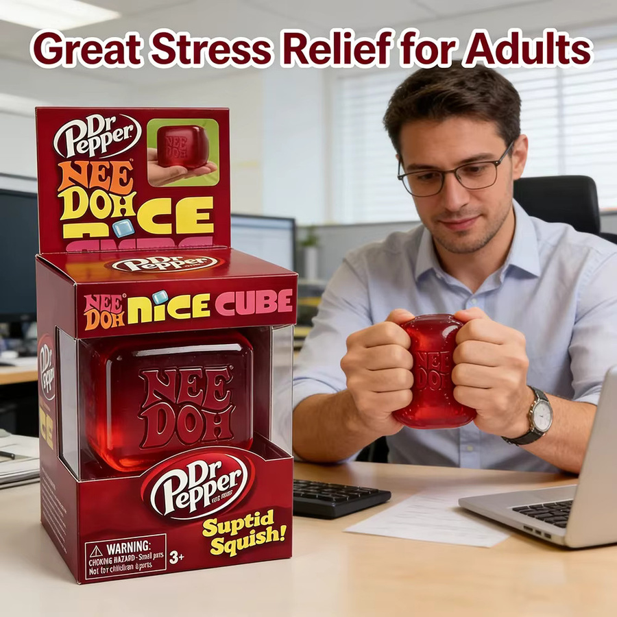 Dr Pepper NeeDoh Nice Cube, Squeeze-Fidget-Cube, Stressabbau-Spielzeug - Bild 4