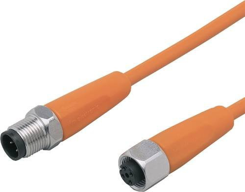 ifm electronic Verbindungsleitung EVT496 mit Stecker und Buchse, gerade, orange, 20 m, 4 oder 5 Polzahl - Bild 1