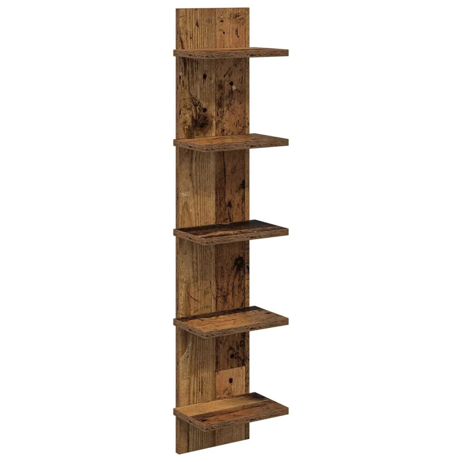 vidaXL Wandregal aus Altholz in Braun, Modernes Wandregal aus Holzwerkstoff, B/T/H: 22 x 15 x 100 cm - Bild 2