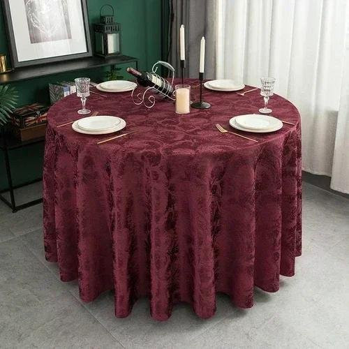 Runde Hotel-Tischdecke mit Blumenmuster von JINGYUE Pet in Braun, ölbeständige Tischmatte für Restaurants und Hochzeiten, Durchmesser: 300 cm - Bild 1