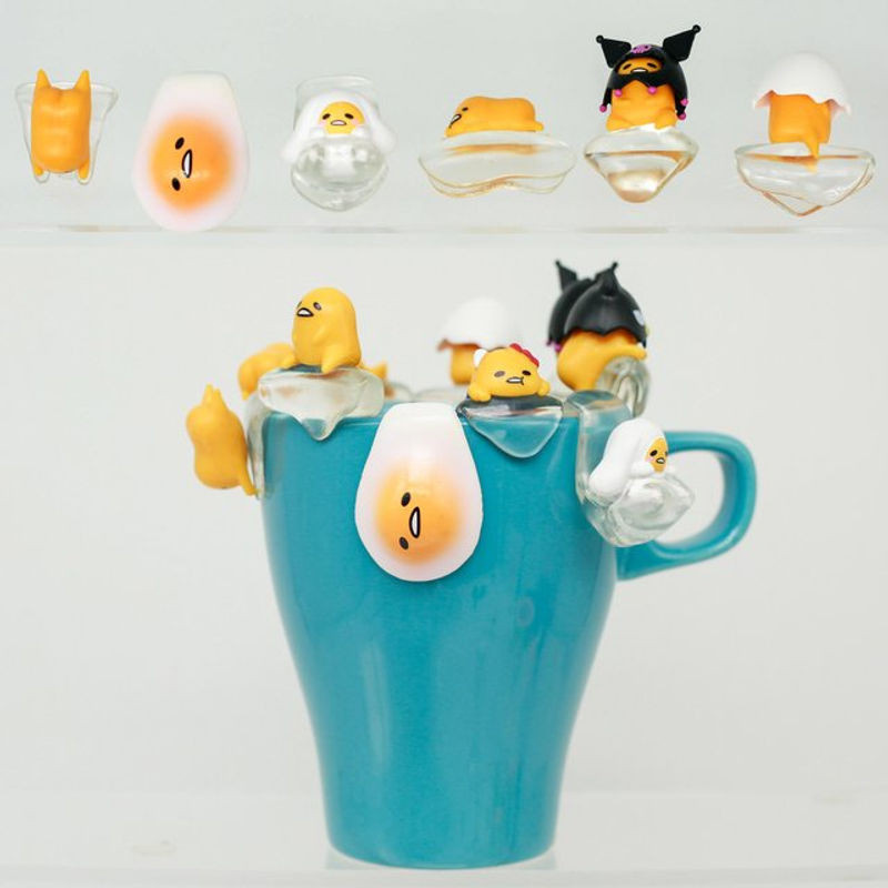 Sanrio Putitto Cup Edge Blind Box mit Gudetama und Kuromi als süße Anime Figuren aus Kunststoff, mehrfarbig - Bild 1