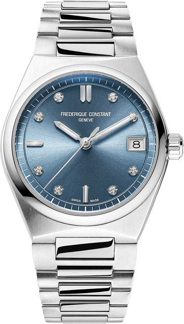 Frederique Constant Damenuhr, Quarz, Edelstahl, 31 mm, Blau, 8 Diamonds - Bild 1