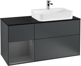 V&B Finion Waschtischunterschrank mit LED-Wandbeleuchtung, Breite: 120 cm, lackiert - Bild 1