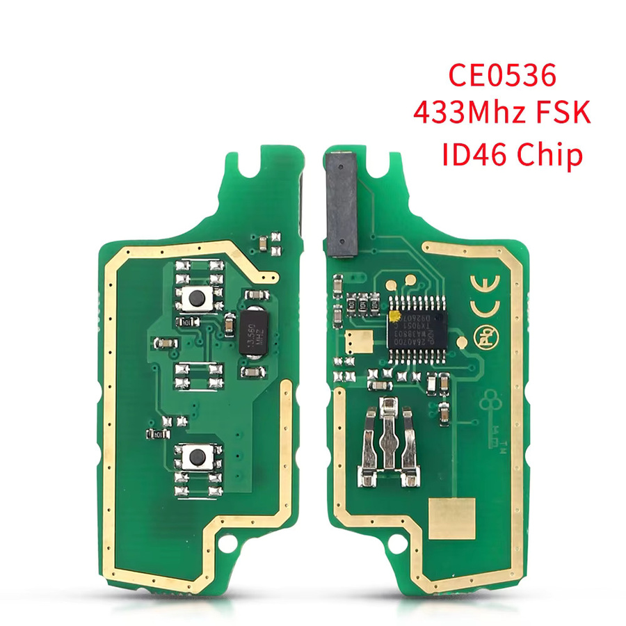 KEYYOU Fernbedienungsschlüssel Platine für Peugeot und Citroen, 2/3 Tasten, Farbe: Grün, CE0523 CE0536 pcf7941/61 - Bild 2
