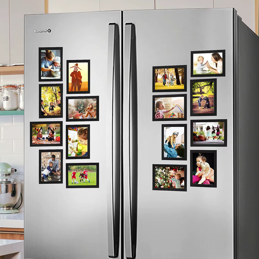 Magnetischer Bilderrahmen für A4 und A3, selbstklebender Kunststoff-Fotorahmen in Schwarz für Kühlschrank, Büro und Zuhause - Bild 3