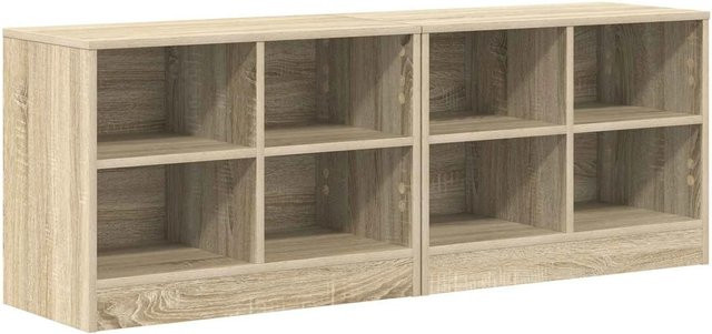 vidaXL Bettschrank Set aus 2 Stück in Sonoma-Eiche, moderner Holzwerkstoff für dein Schlafzimmer, B/T/H: 66 x 33 x 48 cm - Bild 1
