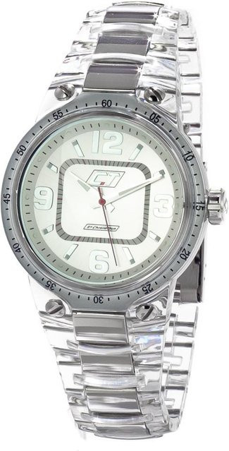 CHRONOTECH Analoguhr, Quarz, Kunststoff, Silber, Grau, Herren, 42 mm - Bild 1