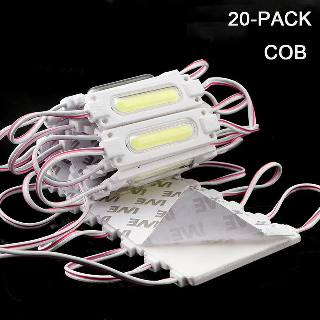 Merryle 20er-Pack 12V LED COB-Modulleuchten, superhell, wasserdicht IP65, Farben: Gelb, Blau, Weiß - Bild 1