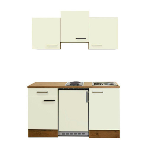 Flex-Well Singleküche Avila Modern in Magnolia und Oak mit Melaminharz-Beschichtung, B/H/T: 150 x 215 x 57 cm - Bild 2