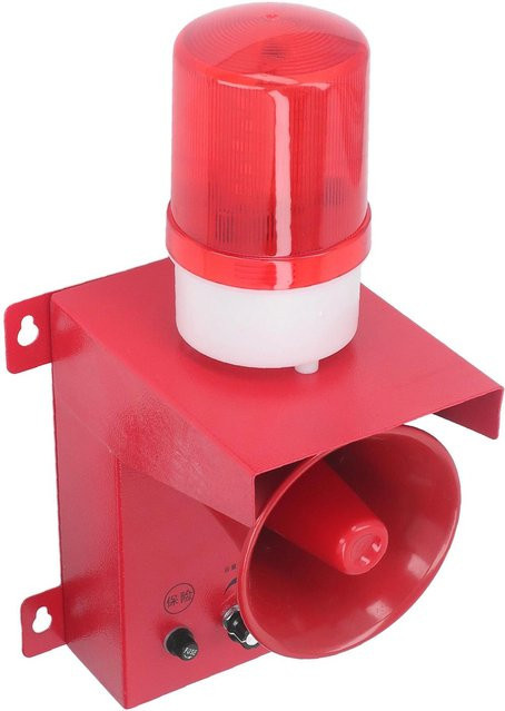 Nensit Industrielle Sirene mit Stroboskop-Licht, Wasserdicht, 130dB Lautstärke einstellbar, Rot - Bild 1