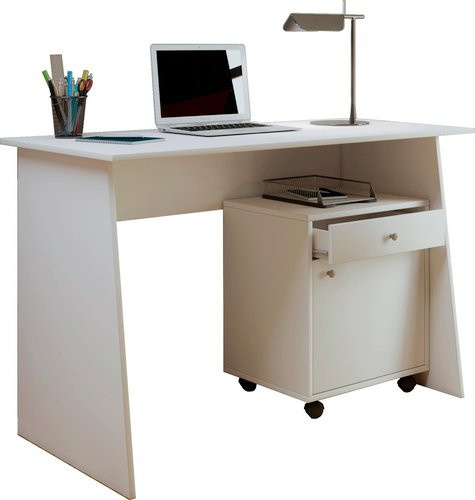 VCM Schreibtisch Masola Maxi, moderner Wangenschreibtisch in Weiß, B/T/H: 110 x 50 x 74 cm - Bild 1