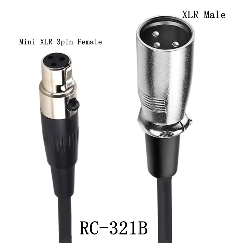 QinMSY Mini XLR 3-Pin Stecker auf XLR 3-Pin Buchse Kabel in Schwarz für Blackmagic Pocket Cinema 4K Kamera und Audio-Geräte - Bild 3