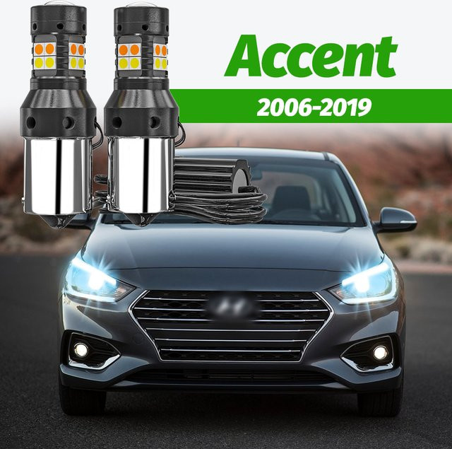 VENDY 2 Stück Dual-Mode LED DRL Tagfahrlicht mit Blinker für Hyundai Accent 3 4 5 (2006-2019) - Bild 1
