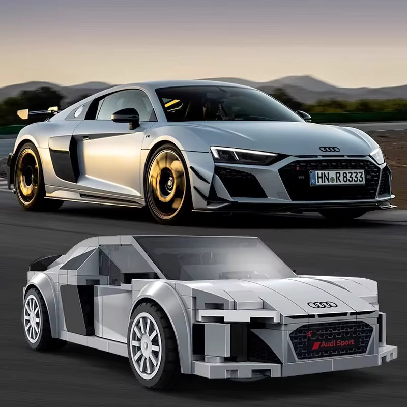 barweer R8 Coupé 2019 Rennwagen, Baukasten, 1:24, Klemmbausteine - Bild 1