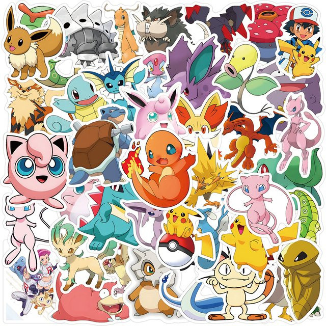 TAKARA TOMY Pokemon Aufkleber, Pikachu Eevee, 100-teiliges Set - Bild 1
