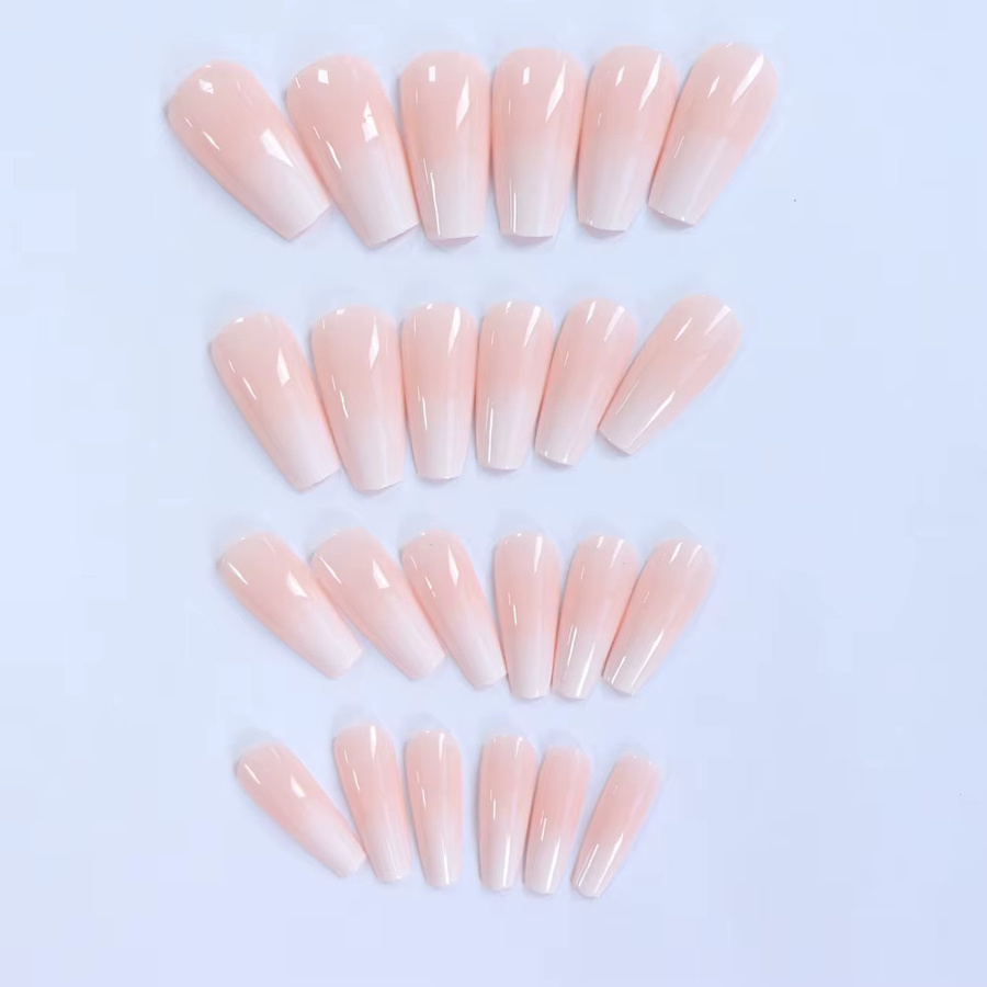 Ballerina-Nägel zum Aufdrücken, rosa Farbverlauf, glänzend, 24 Stück, Damen - Bild 2