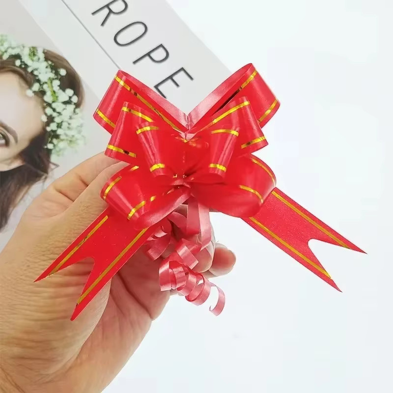Bunte Schleifenblumen in Gold, Rot und Silber für DIY-Geschenkverpackungen und Partys wie Weihnachten oder Halloween (50/100 Stück) - Bild 2